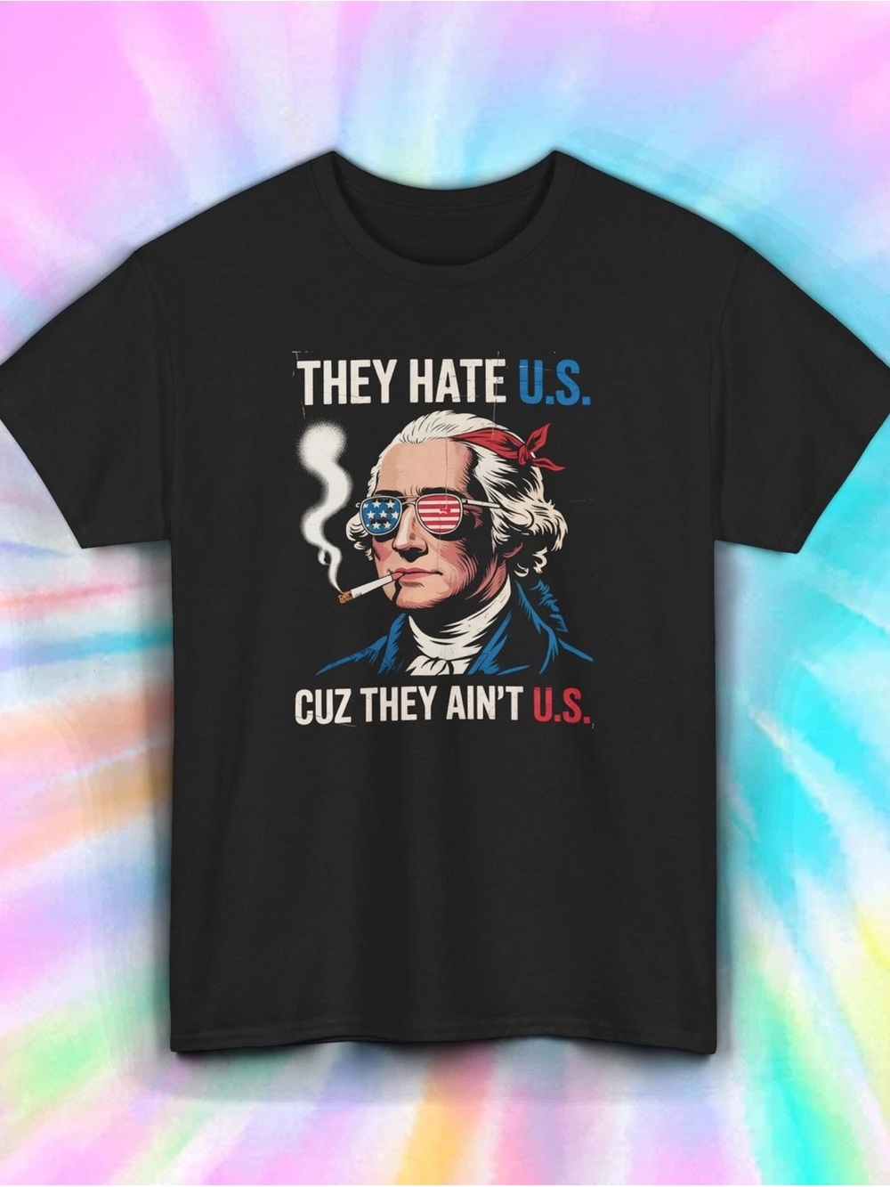 Patriotic Graphic Black Short Sleeve Tee